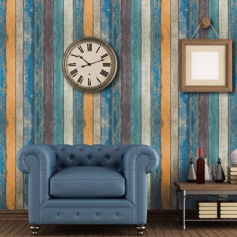 3D brick wallpaper and wooden lamp styling