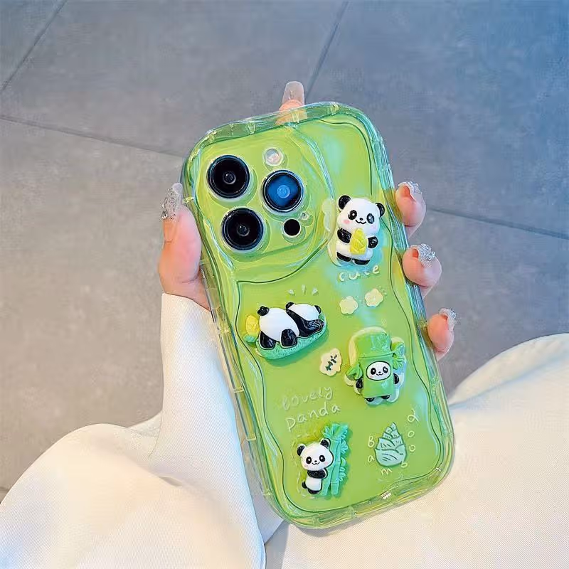 3D Cartoon Panda Apple Phone Case